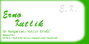 erno kutlik business card